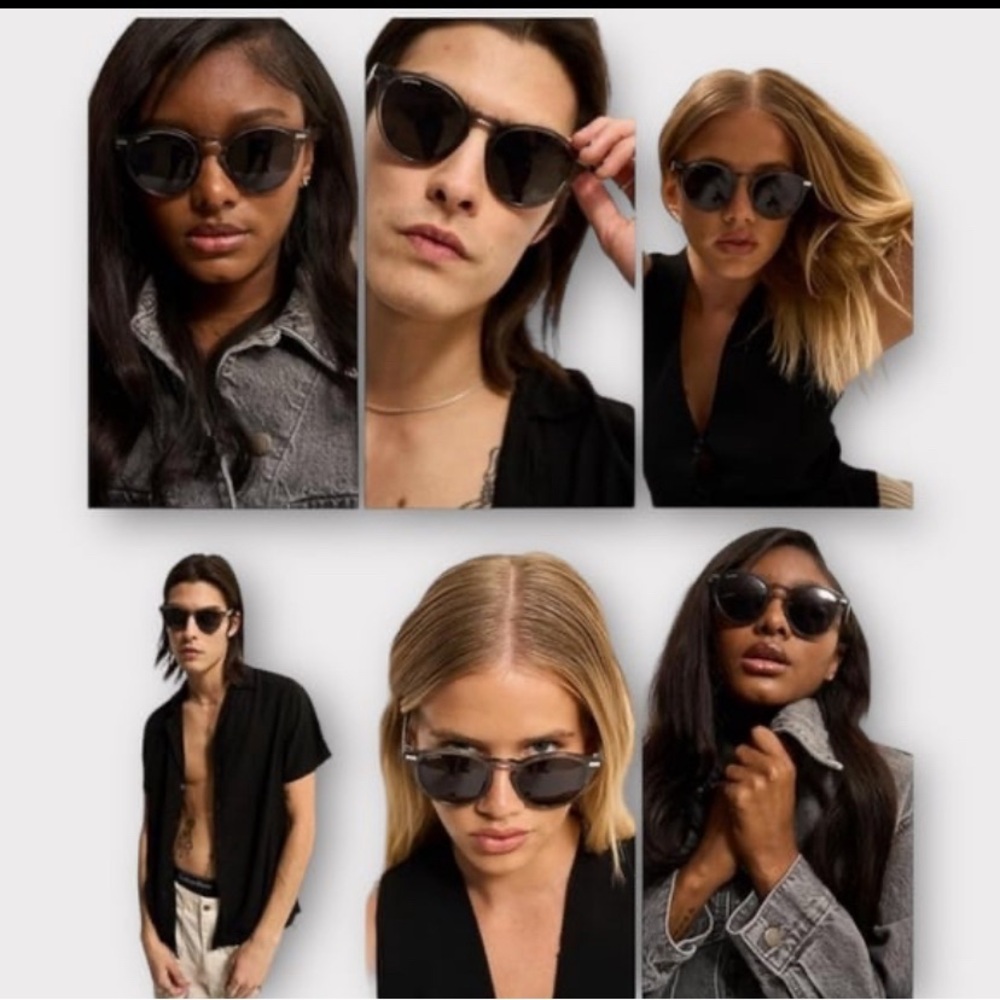 Retl$90 New Italy round sunglasses grey unisex